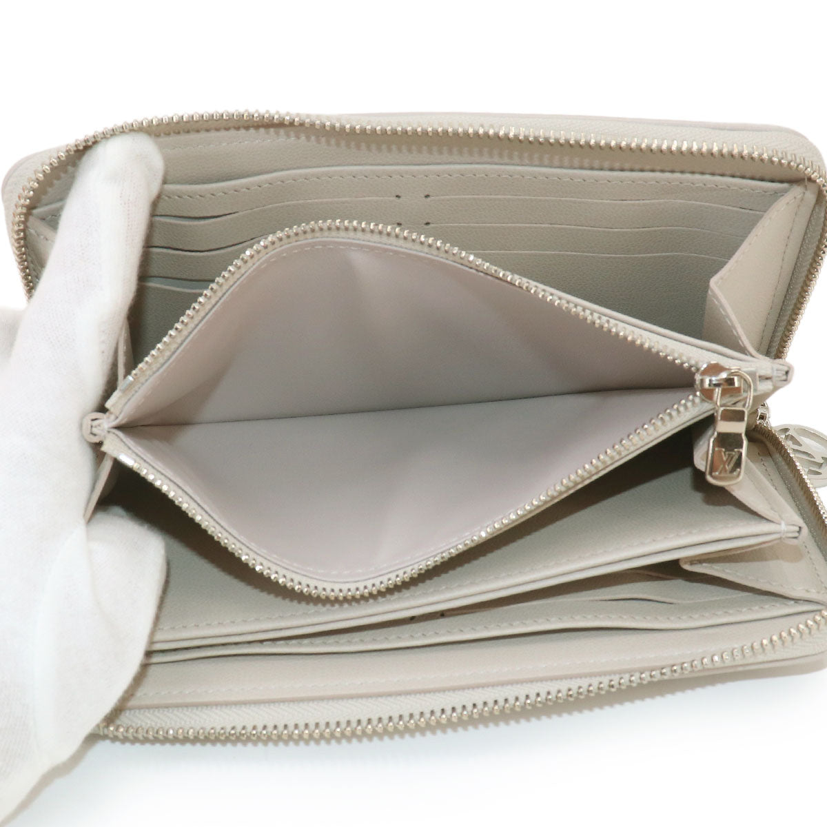 Monogram Coussin Zippy Wallet Leather Gray M13700 Purse