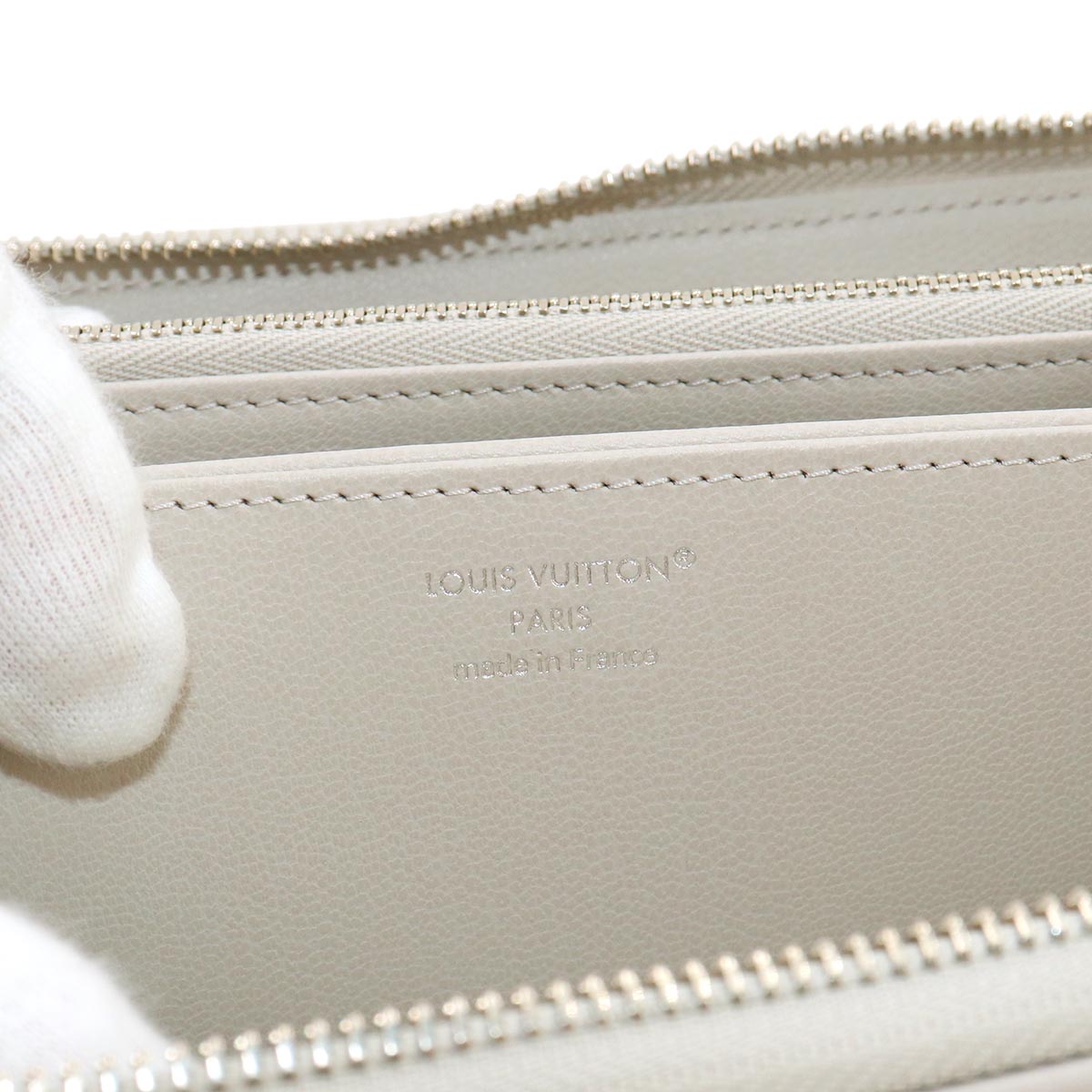 Monogram Coussin Zippy Wallet Leather Gray M13700 Purse