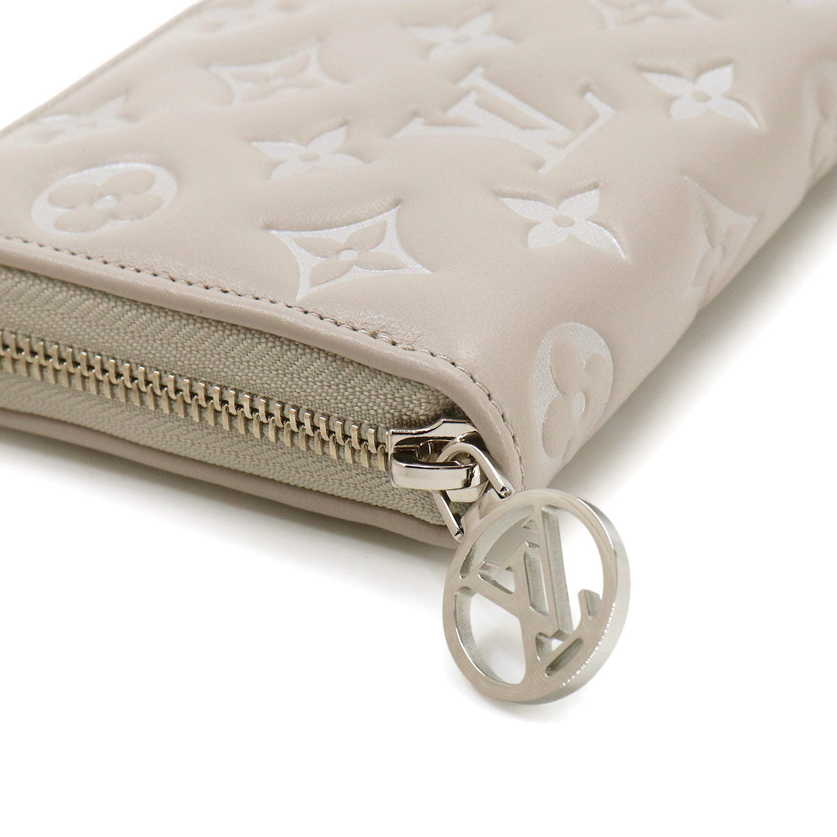 Monogram Coussin Zippy Wallet Leather Gray M13700 Purse