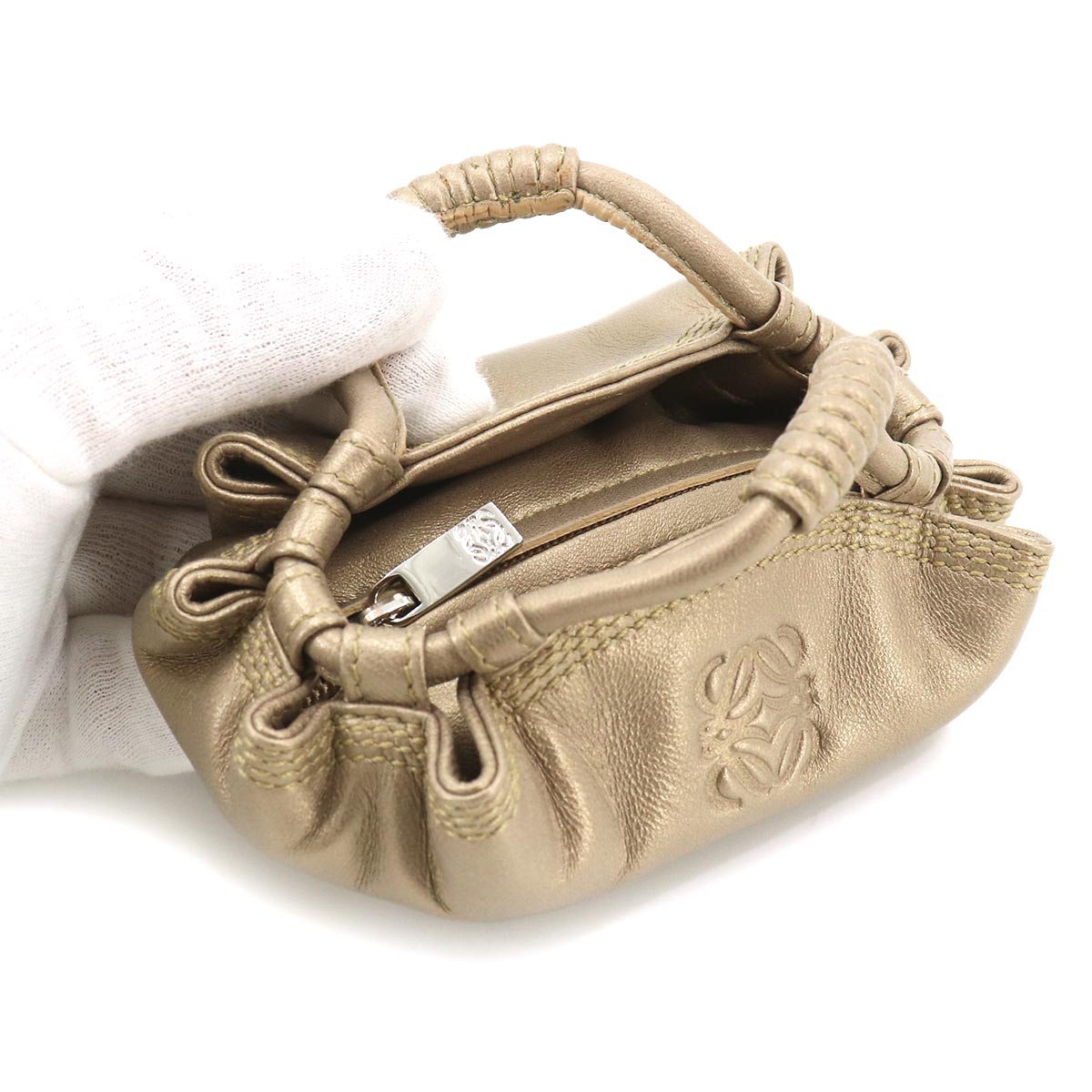 Anagram Coin Case Leather Bronze Nappa Aire Purse