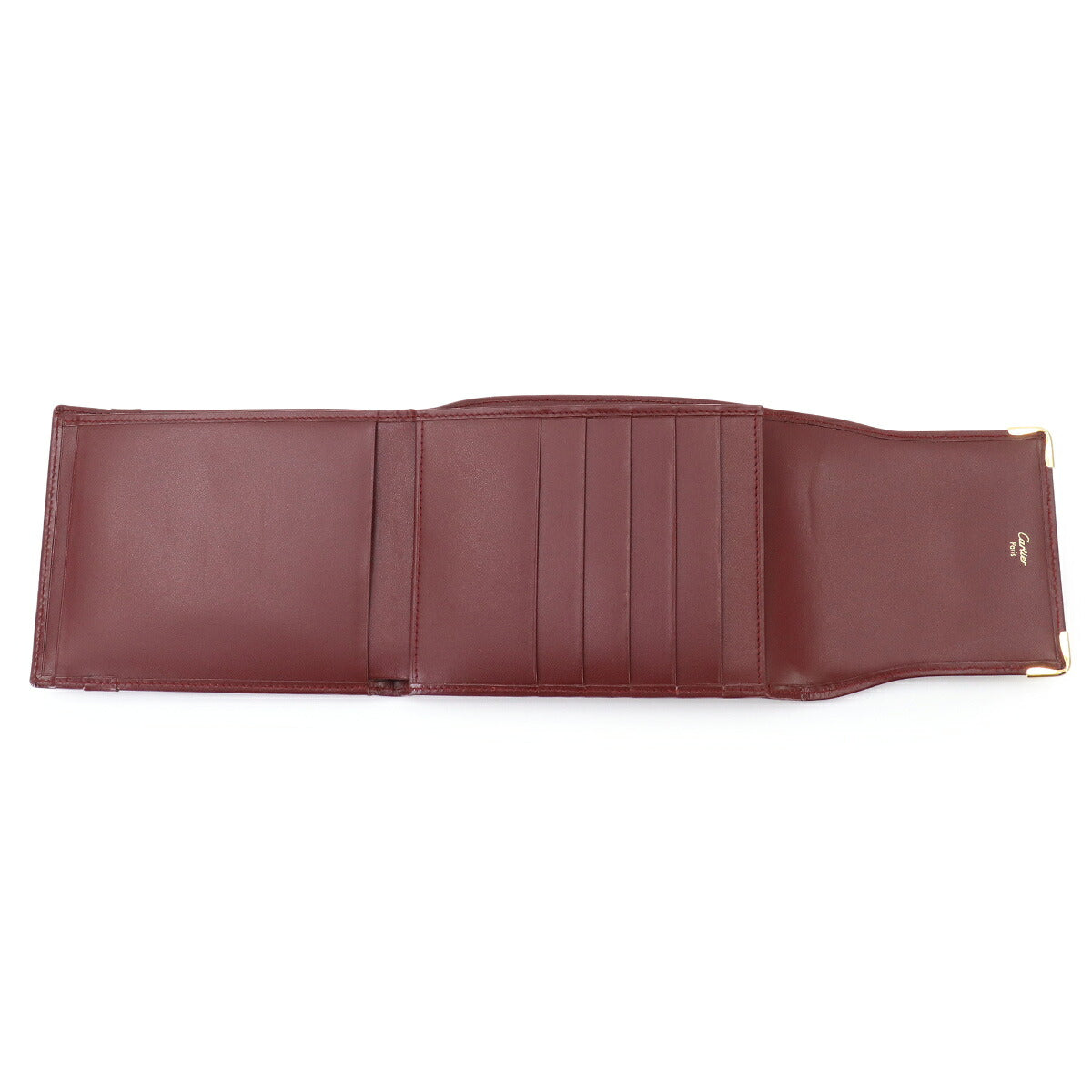 Compact Wallet Leather Bordeaux Purse