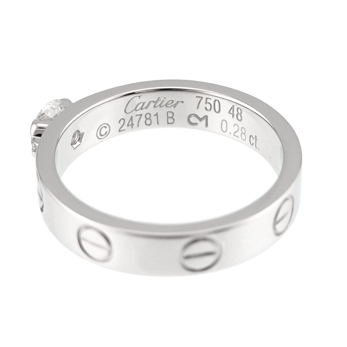 Mini Love Diamond 0.28ct E/VVS1 Ring 18K WG 750 size48 4-4.5US