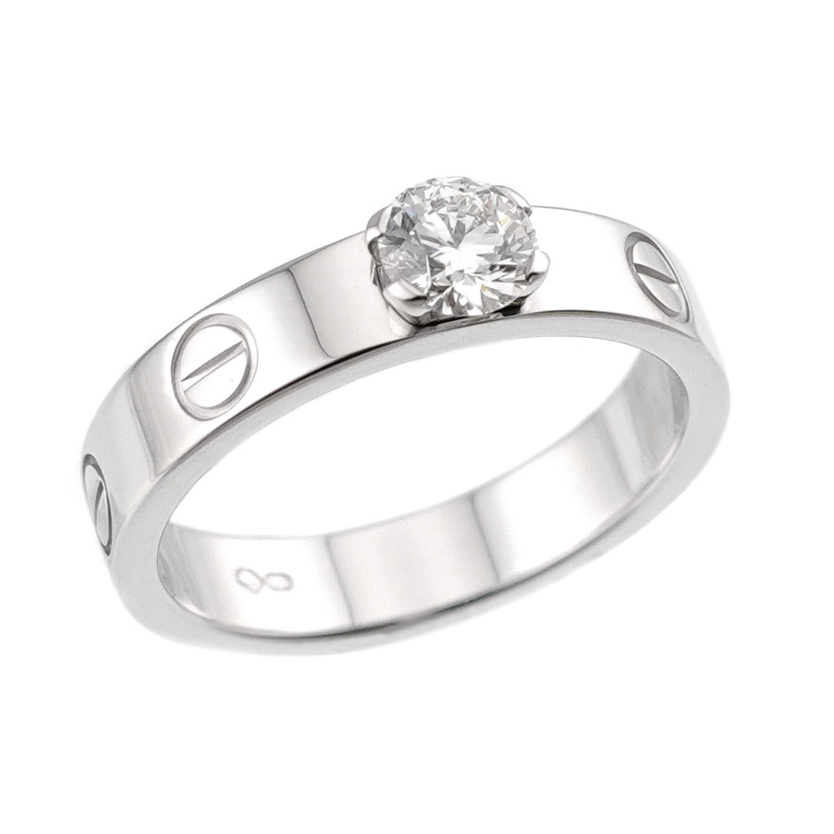 Mini Love Diamond 0.28ct E/VVS1 Ring 18K WG 750 size48 4-4.5US