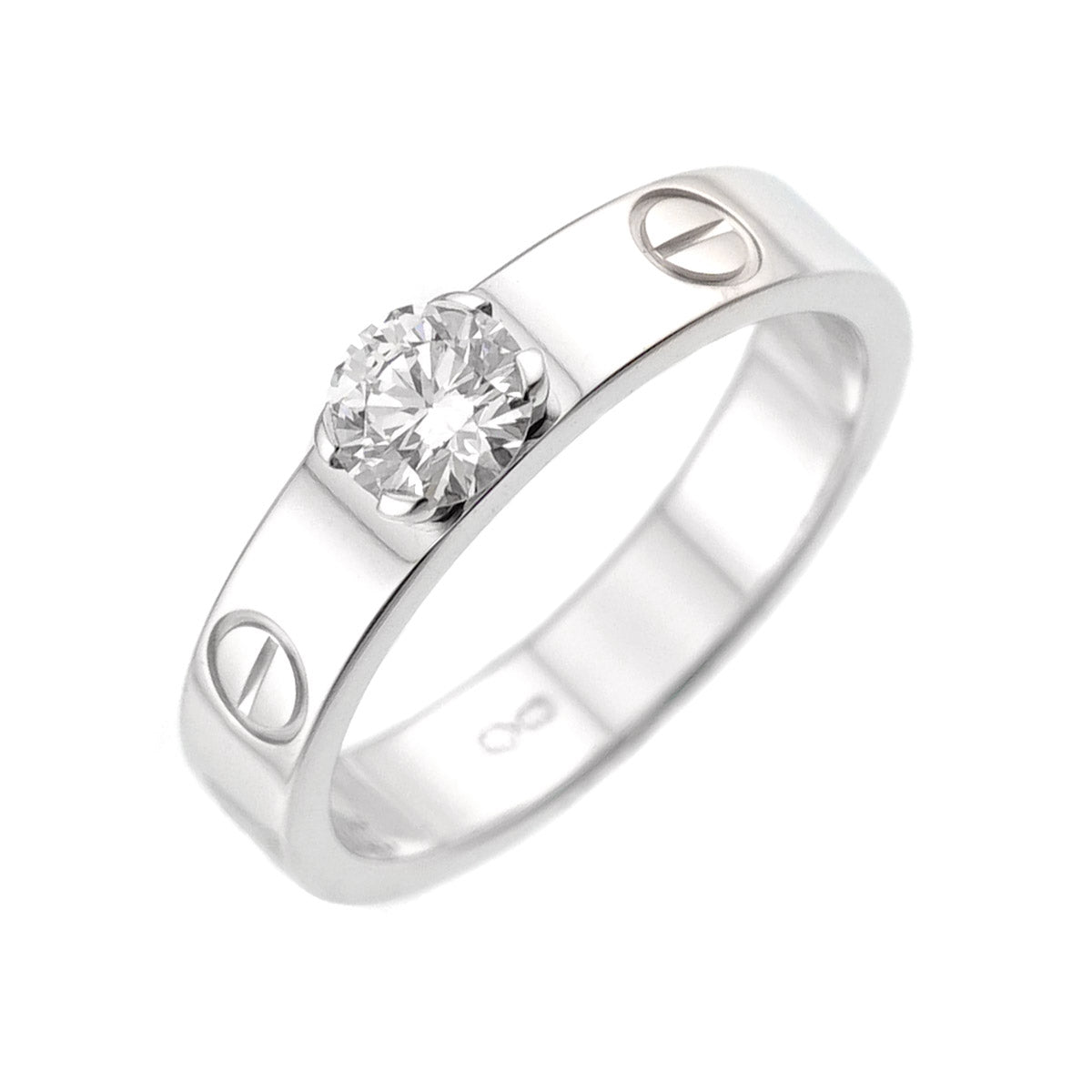 Mini Love Diamond 0.28ct E/VVS1 Ring 18K WG 750 size48 4-4.5US