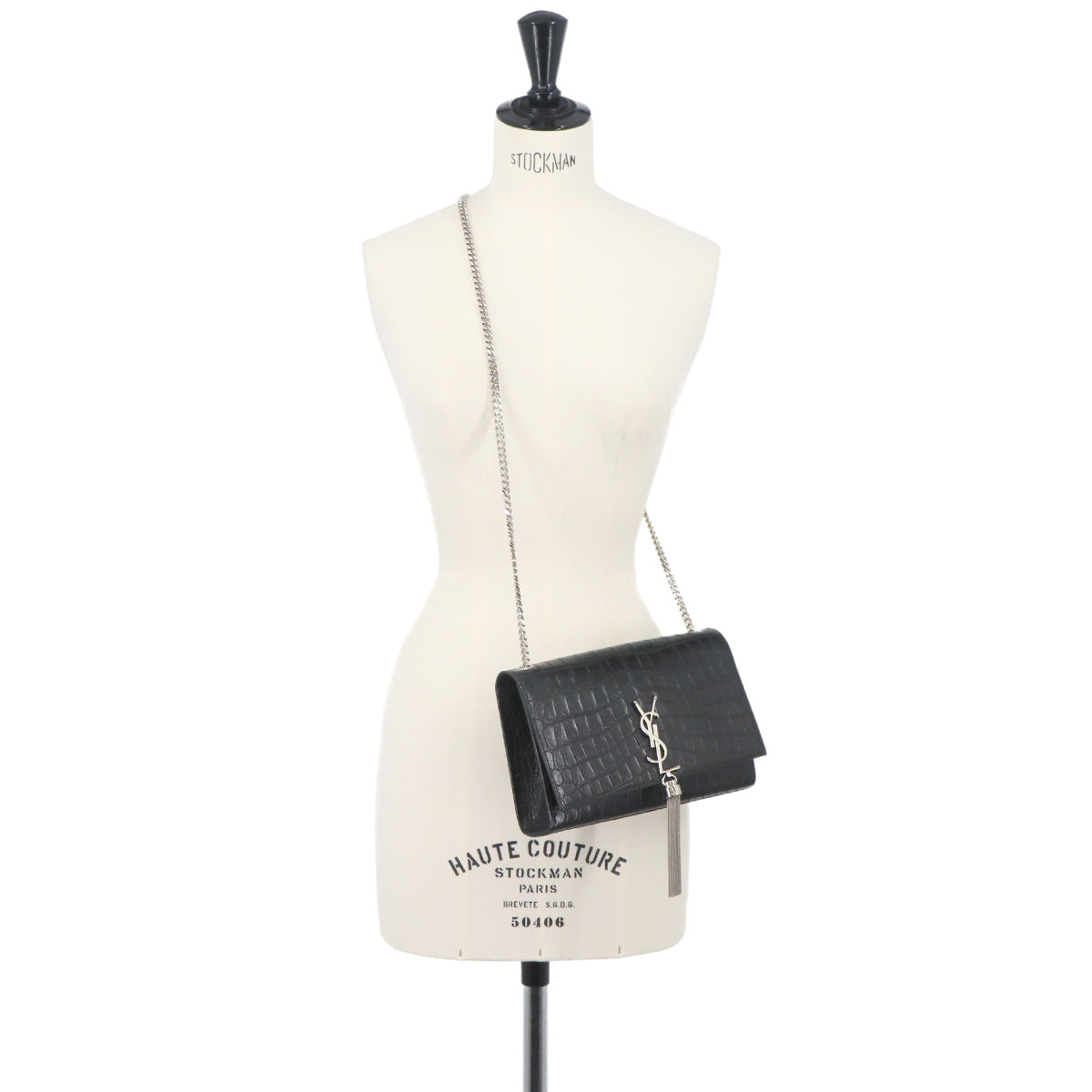 Kate Medium Chain Shoulder Bag Leather Black 354119
