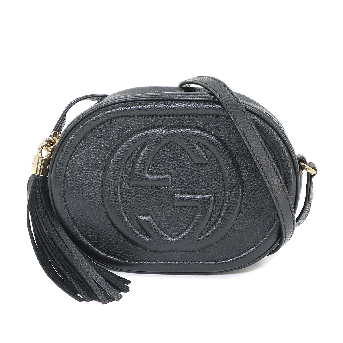 SOHO Shoulder Bag Leather Black 747779 Interlocking G
