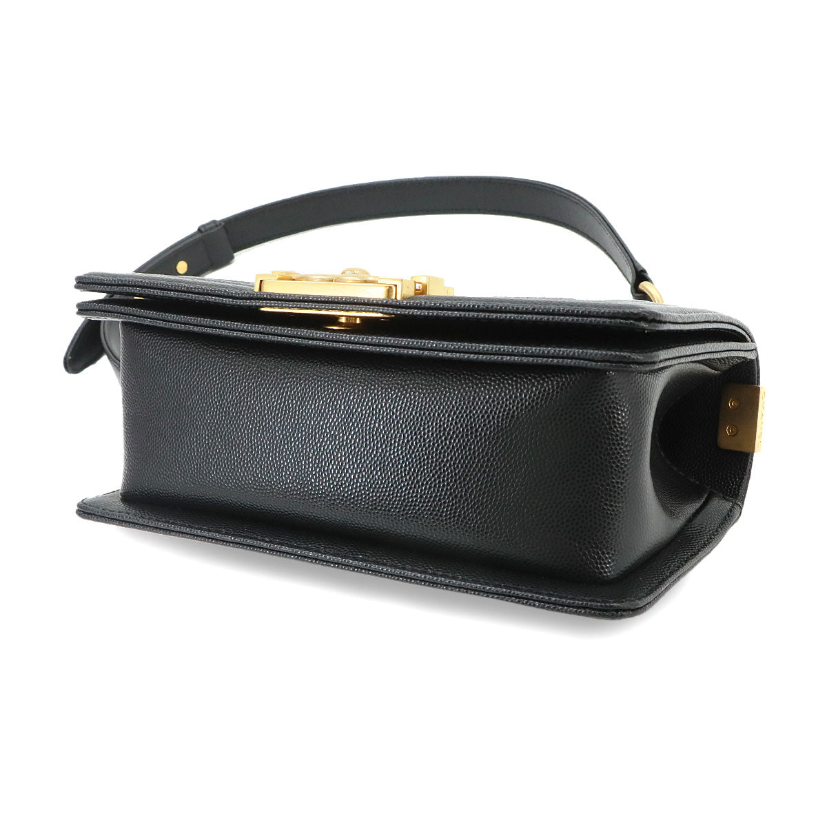 BOY CHANEL Small Chain Shoulder Bag Leather Black A67085