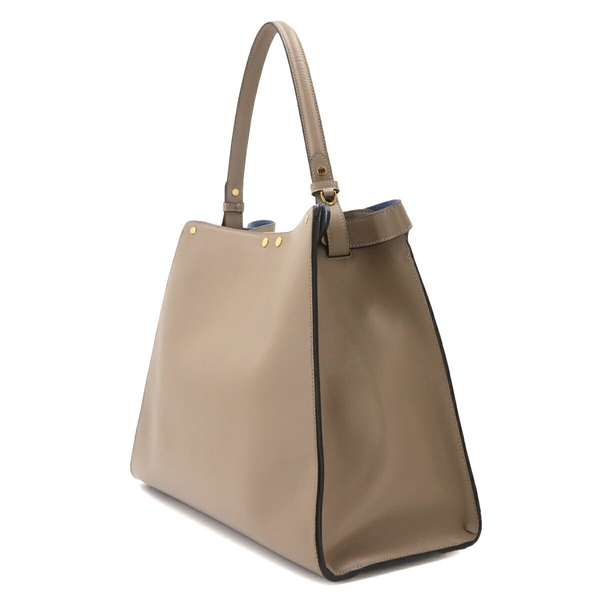 Way Large Tote Bag Leather Gray 8BN369