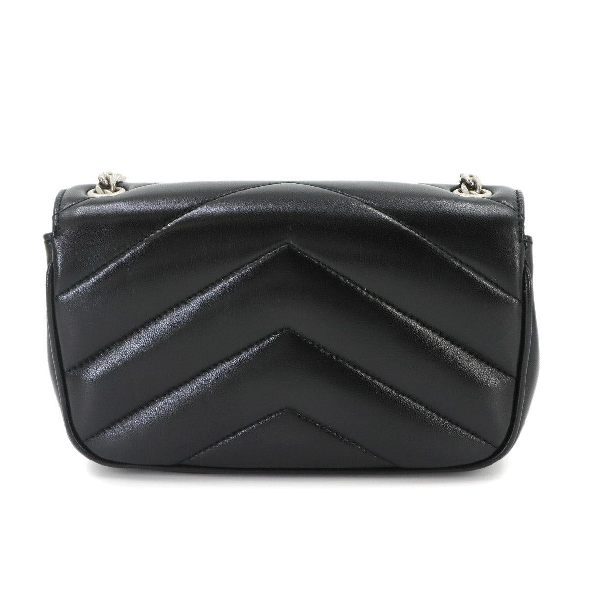 Loulou Mini Chain Shoulder Bag Leather Black 821749