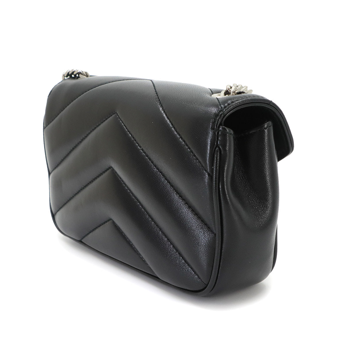 Loulou Mini Chain Shoulder Bag Leather Black 821749