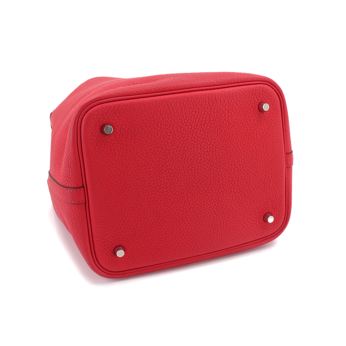 Picotin Lock MM Hand Bag Taurillon Clemence Rouge tomate
