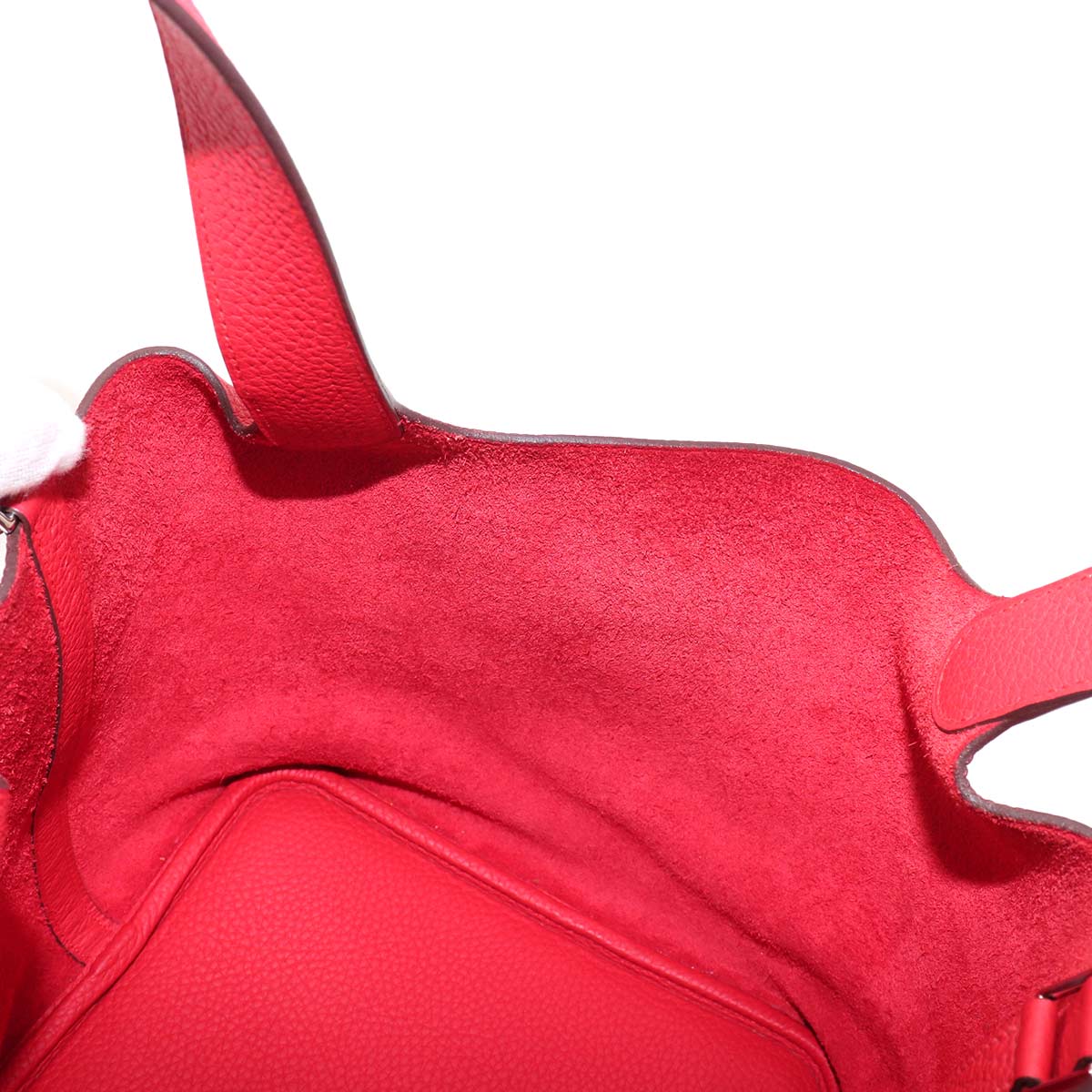 Picotin Lock MM Hand Bag Taurillon Clemence Rouge tomate