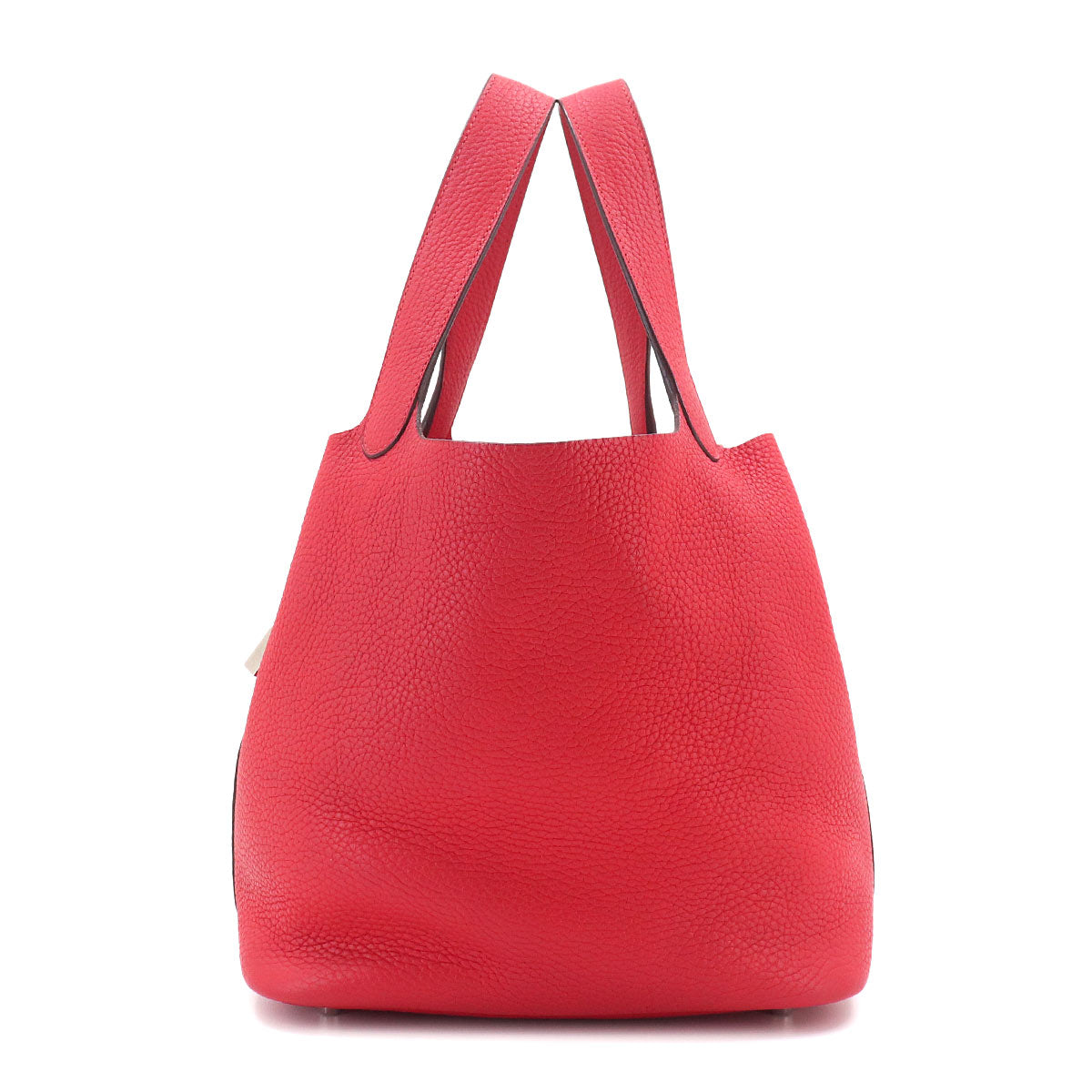 Picotin Lock MM Hand Bag Taurillon Clemence Rouge tomate