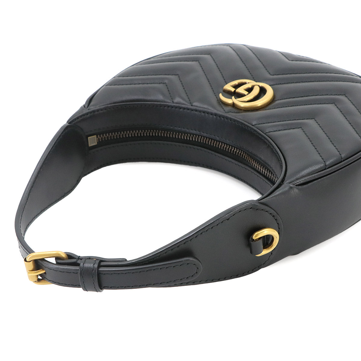 GG Marmont Half Moon Shaped Mini Hand Shoulder Bag Leather 699514