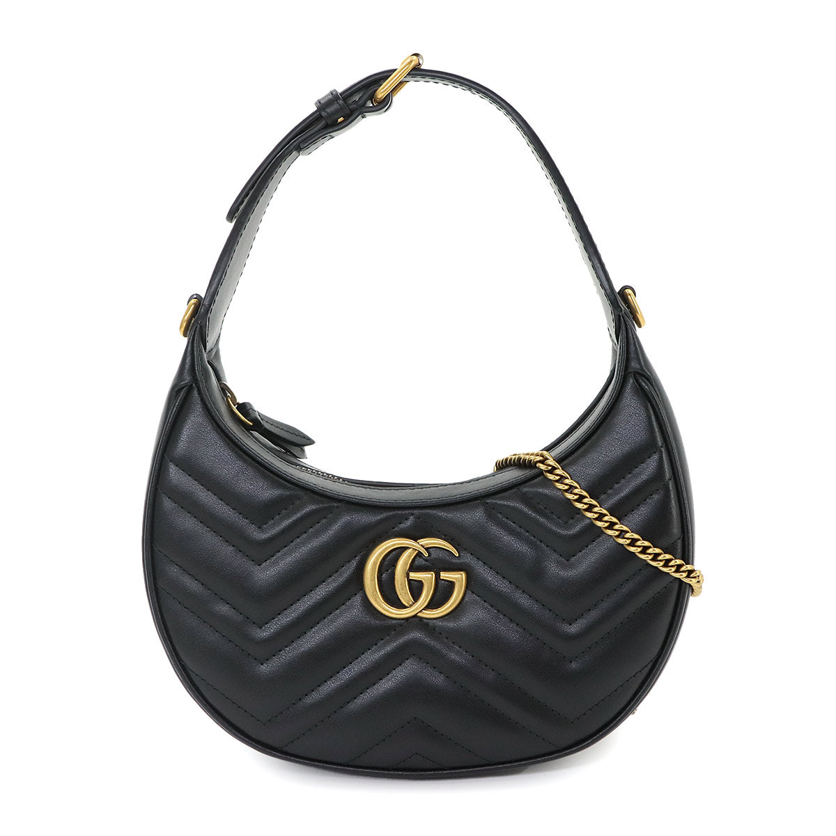 GG Marmont Half Moon Shaped Mini Hand Shoulder Bag Leather 699514