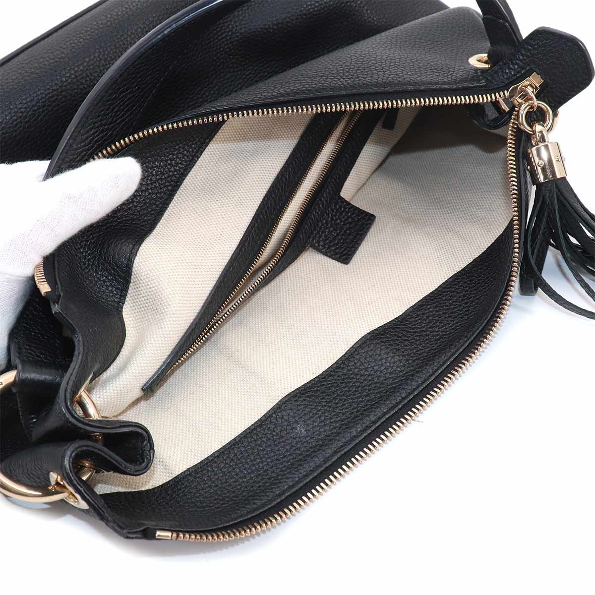 SOHO 2way Shoulder Bag Leather Black 536194 Interlocking G