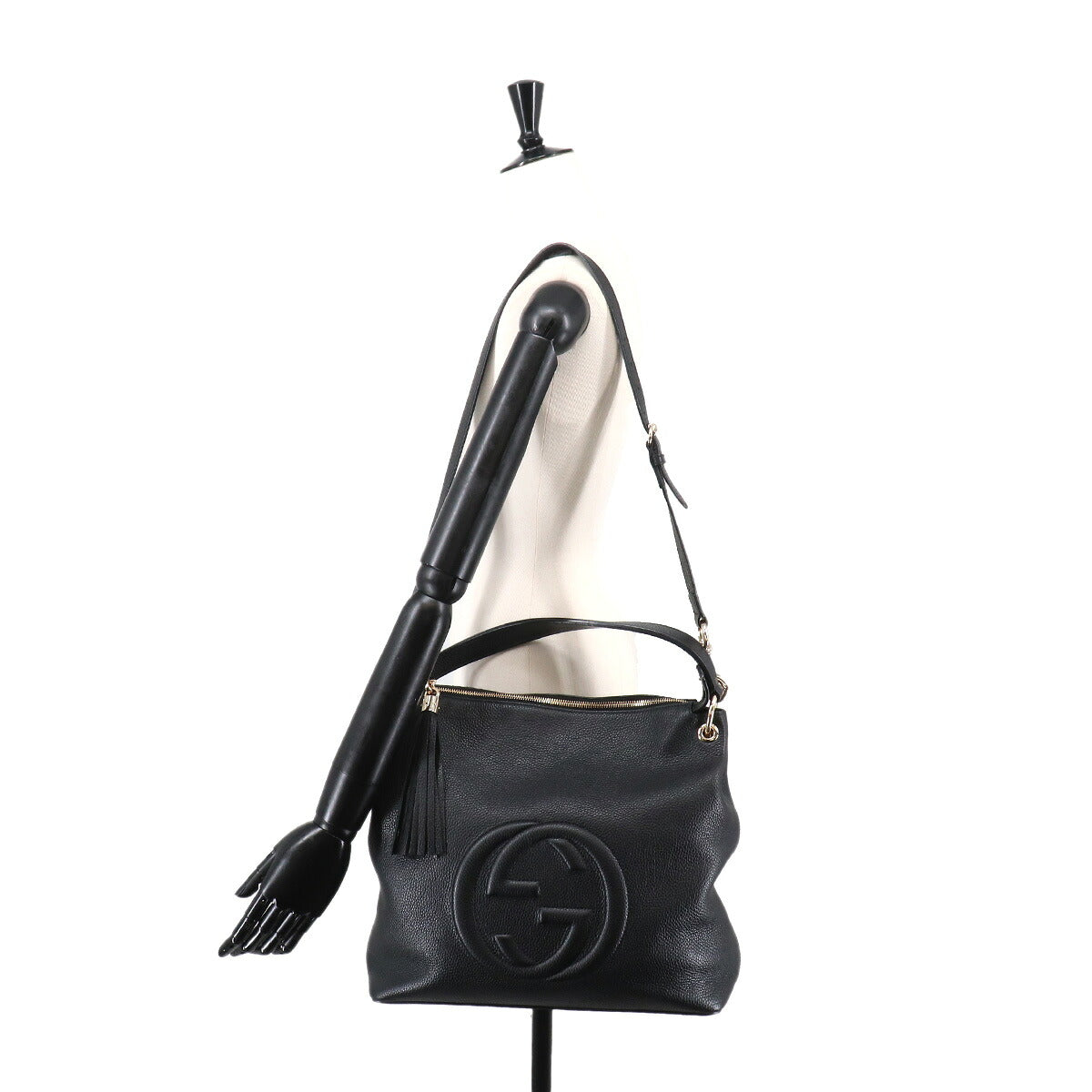 SOHO 2way Shoulder Bag Leather Black 536194 Interlocking G