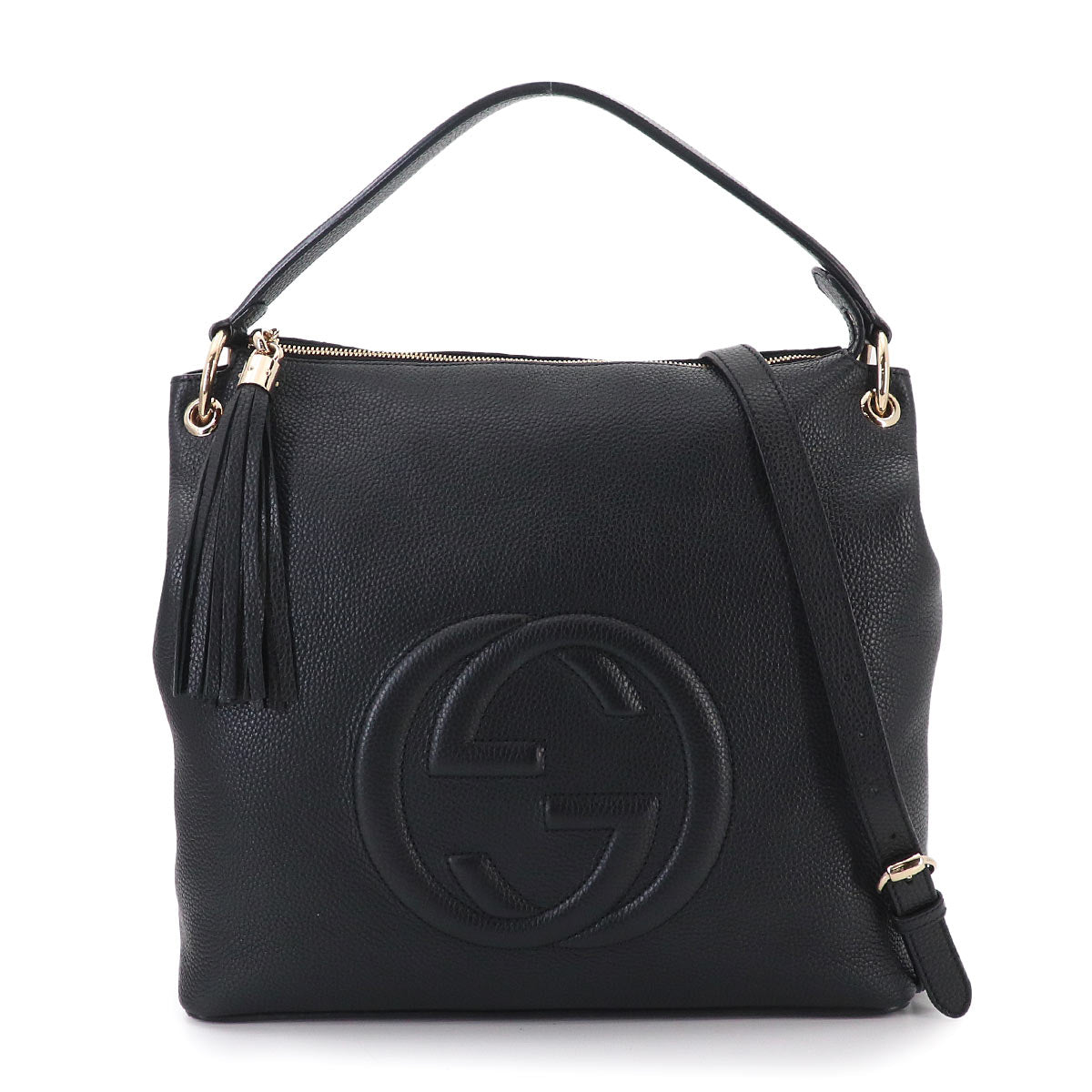 SOHO 2way Shoulder Bag Leather Black 536194 Interlocking G