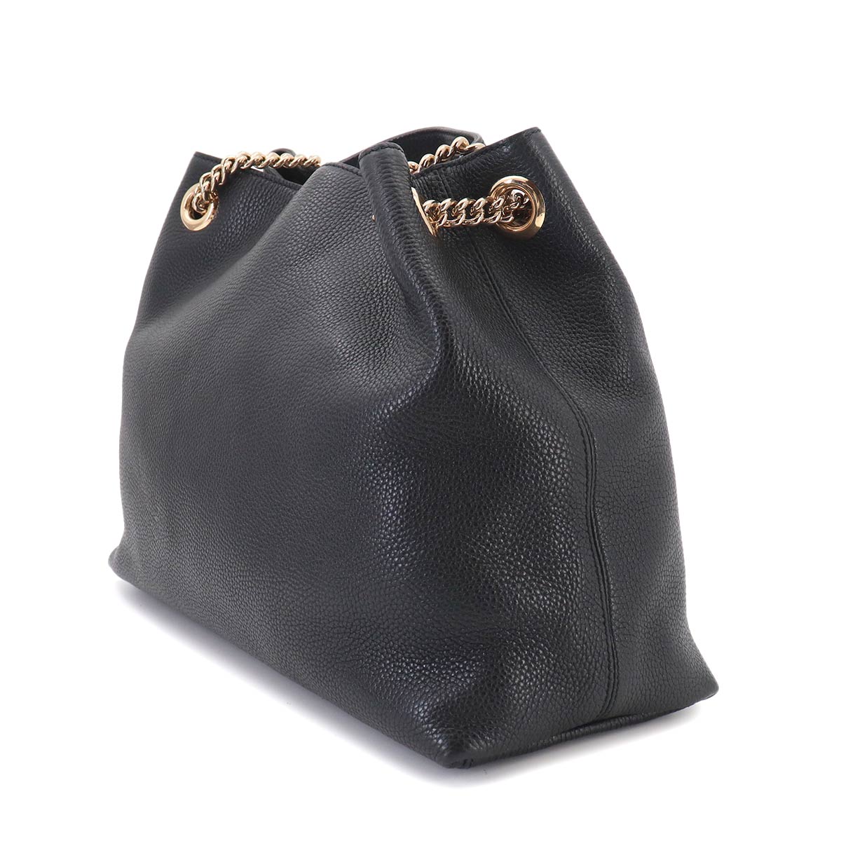 Interlocking G Soho Chain Tote Bag Leather Black 536196 Purse