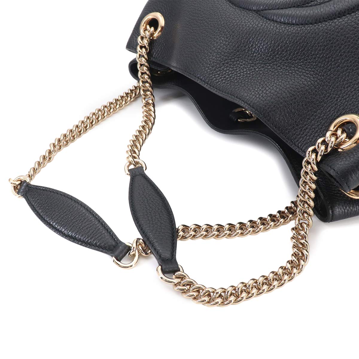 Interlocking G Soho Chain Tote Bag Leather Black 536196 Purse
