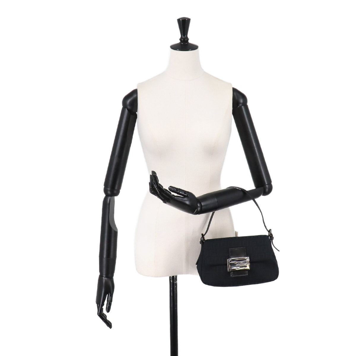 Zucchino Mini Mamma Baguette Shoulder Bag Canvas Black 8BR180