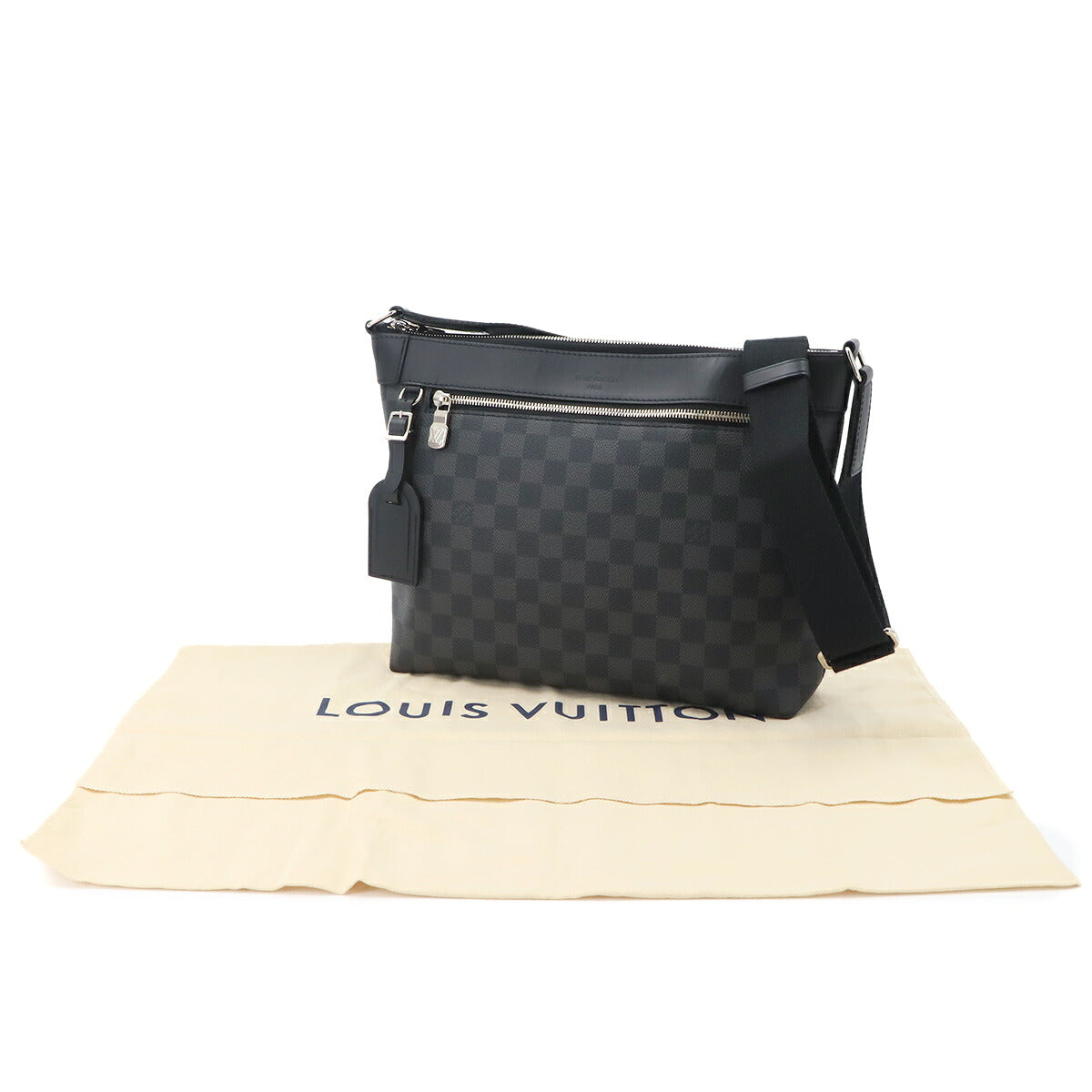 Damier Graphite Mick PM NM Shoulder Bag Black Grey N40003