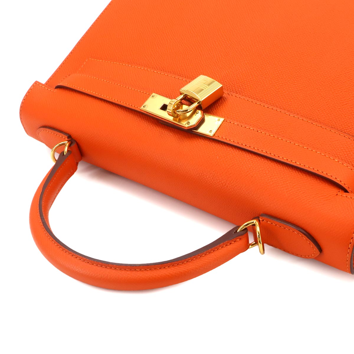Kelly 32 Epsom Feu Orange 2way Hand Shouder Bag