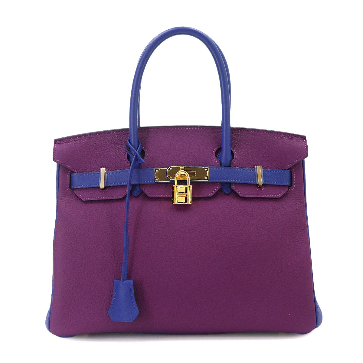 Birkin 30 Hand Bag Togo Anemone Blue Electrique Bicocor
