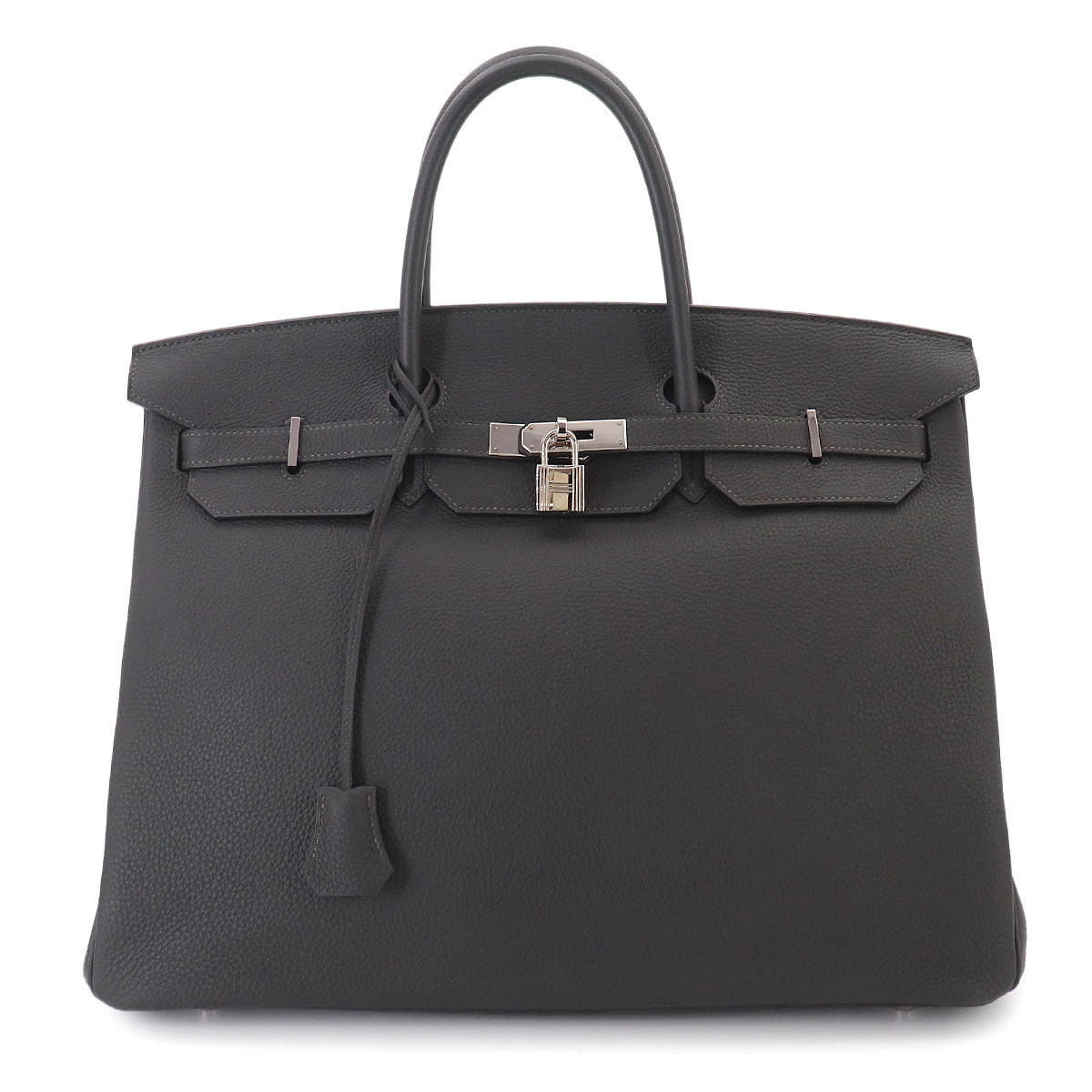 Birkin 40 Veau Togo Graphite Hand Bag Grey Purse
