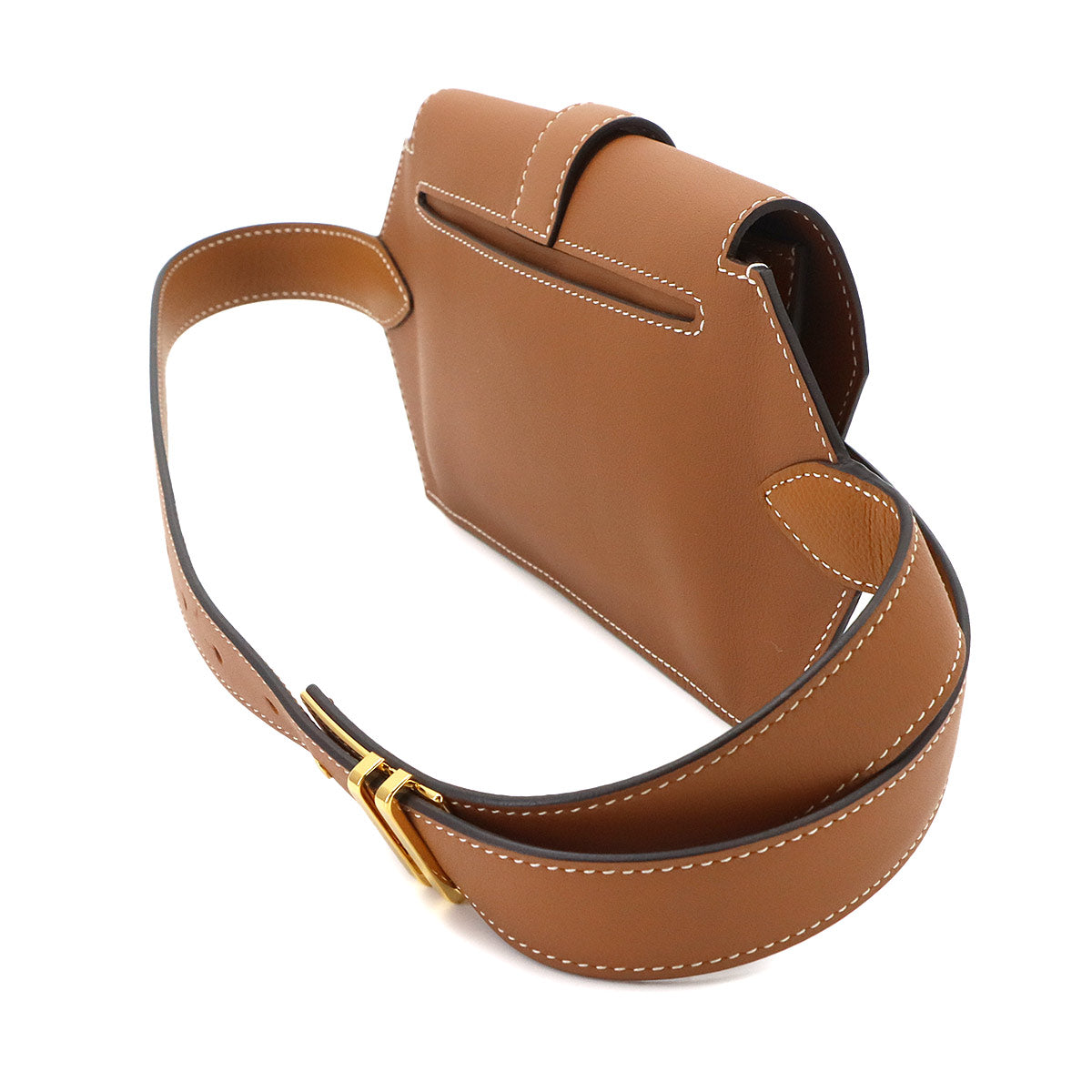 Elan pocket 24 Belt Waist porch Crossbody Bag Swift Gold XS