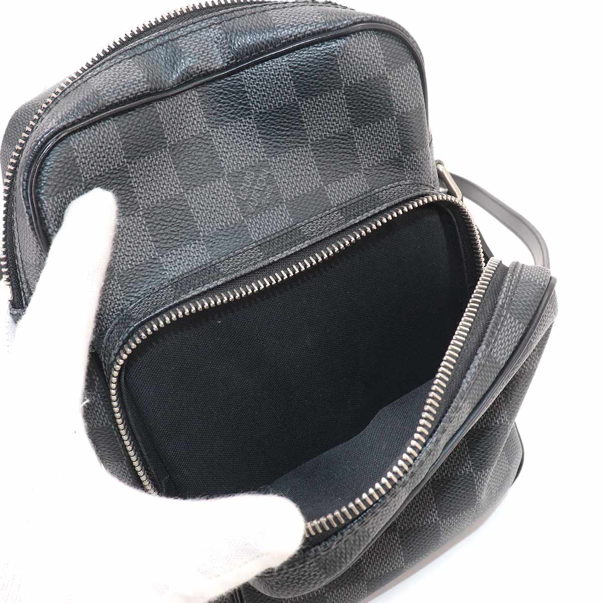 Damier Graphite Rem Shoulder Bag Black Gray N41446 Purse