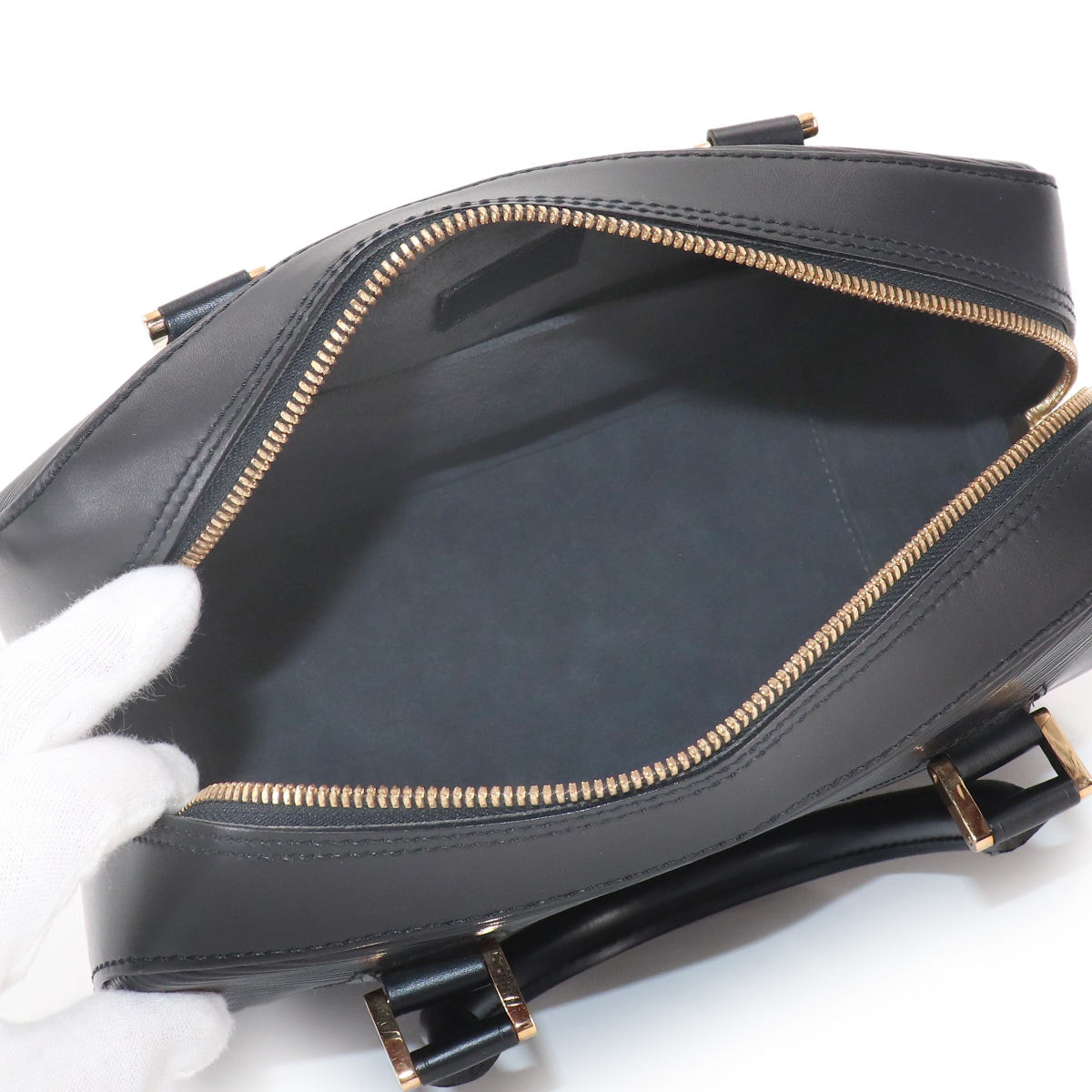 Epi Sablons Hand Bag Noir Black Leather M52042 Purse