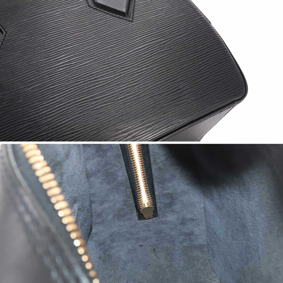 Epi Sablons Hand Bag Noir Black Leather M52042 Purse