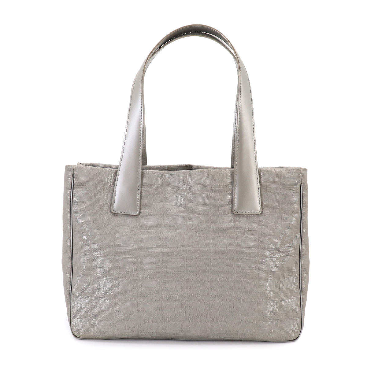 New Travel Line Tote PM Bag Nylon Jacquard Leather Silver A20457