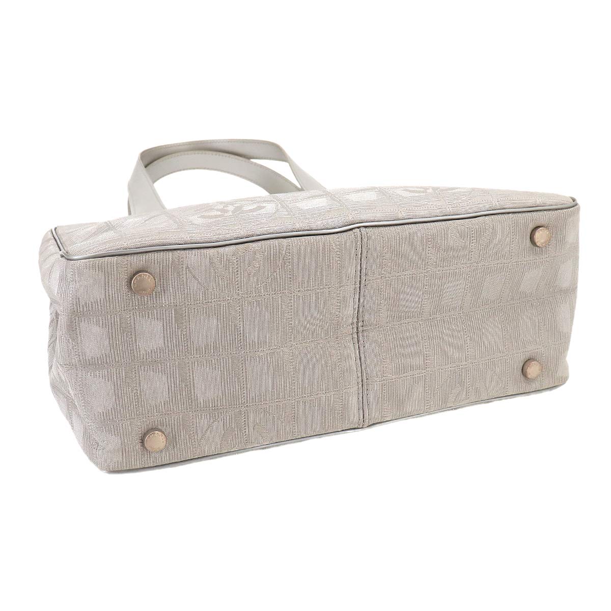 New Travel Line Tote PM Bag Nylon Jacquard Leather Silver A20457