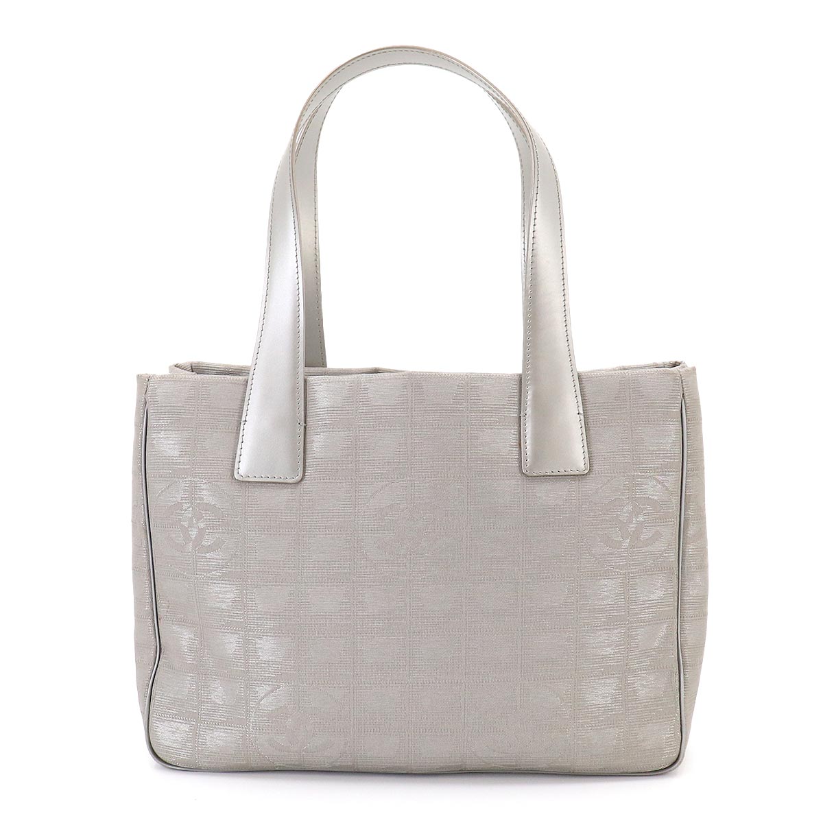 New Travel Line Tote PM Bag Nylon Jacquard Leather Silver A20457
