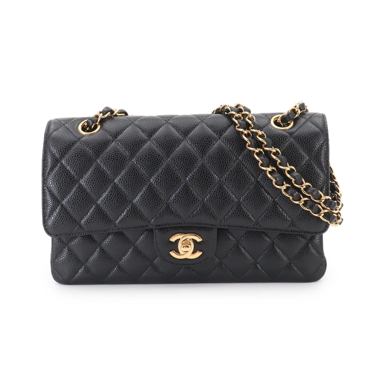 Matelasse 25 Chain Shoulder Bag Leather Black A01112 11.12