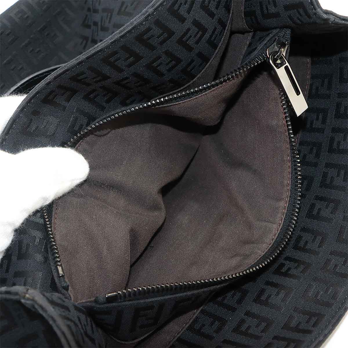 Zucchino Tote Bag Canvas Leather Black 8BH133 Purse