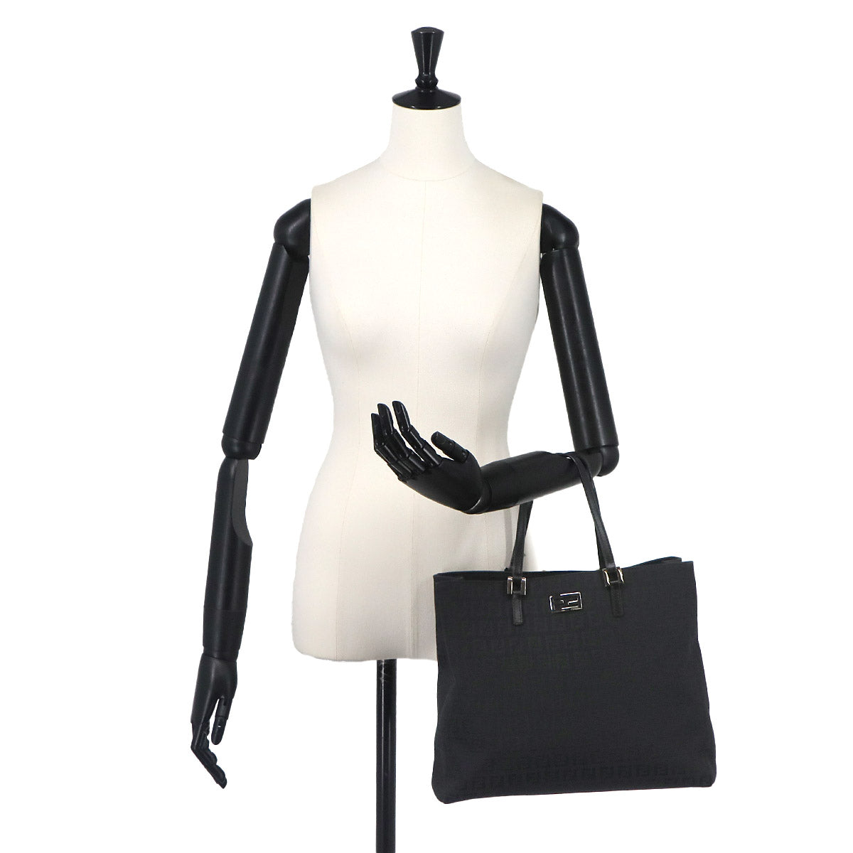 Zucchino Tote Bag Canvas Leather Black 8BH133 Purse