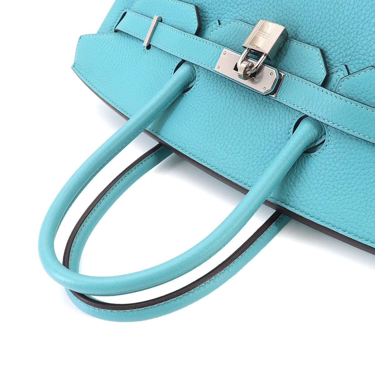 Birkin 35 Taurillon Clemence Blue Saint Cyr Purse
