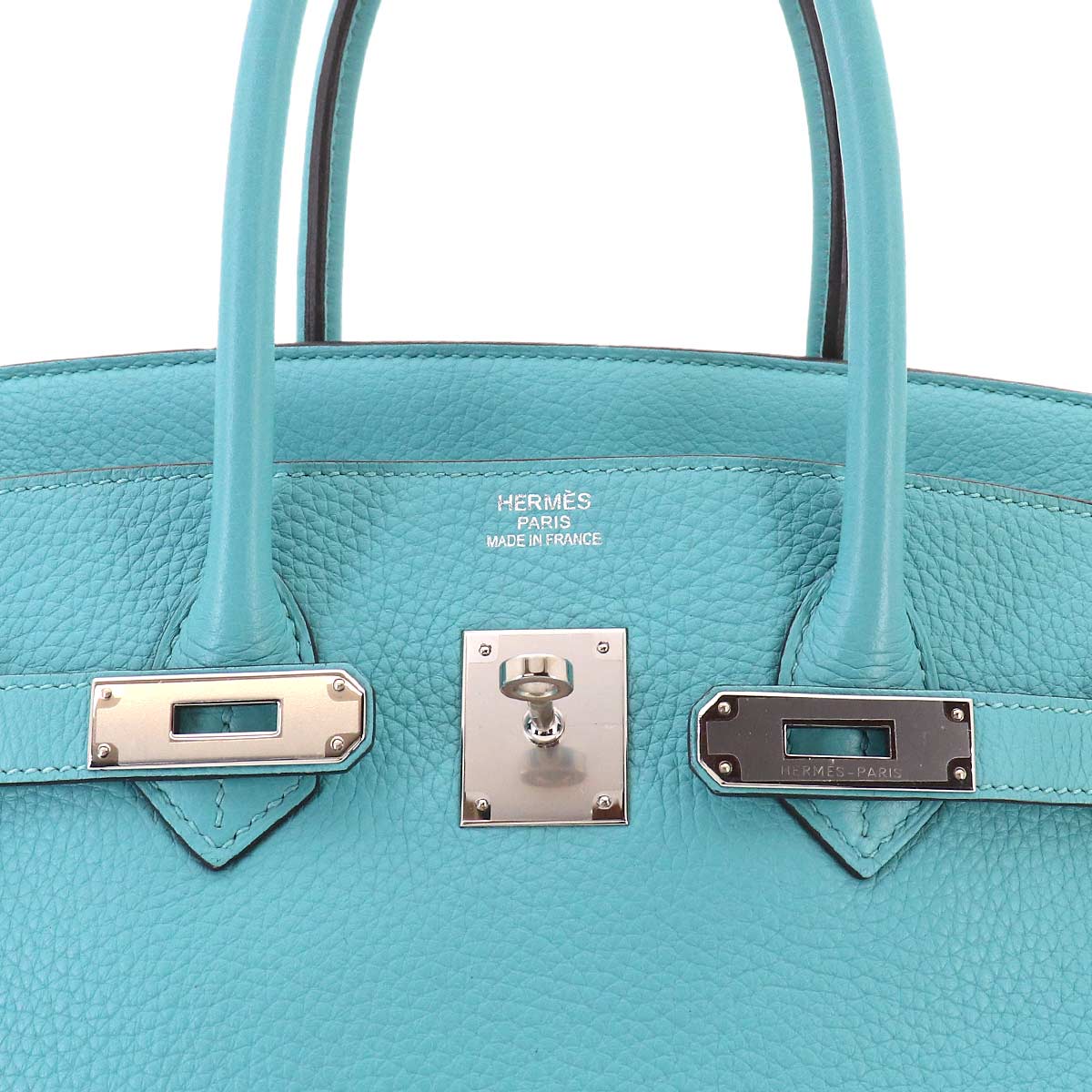 Birkin 35 Taurillon Clemence Blue Saint Cyr Purse