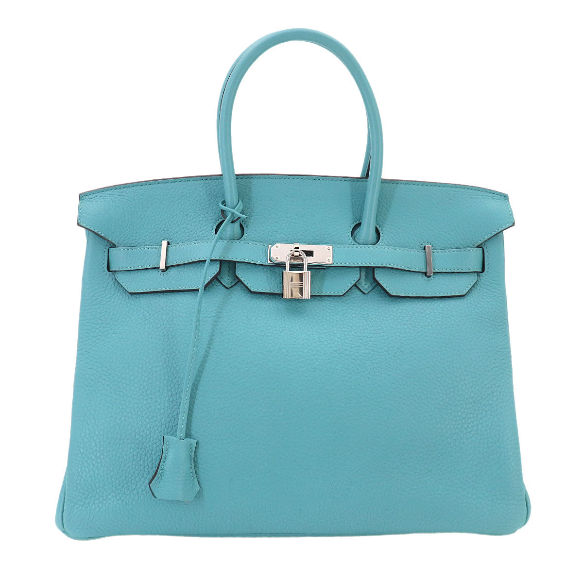 Birkin 35 Taurillon Clemence Blue Saint Cyr Purse