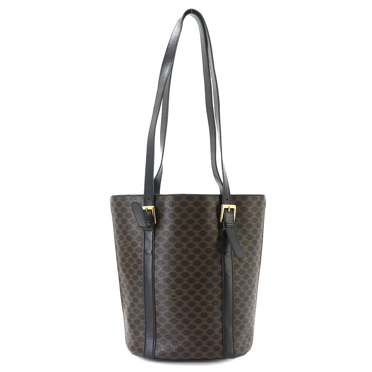 Macadam Tote Bag PVC Leather Black Brown Vintage Purse