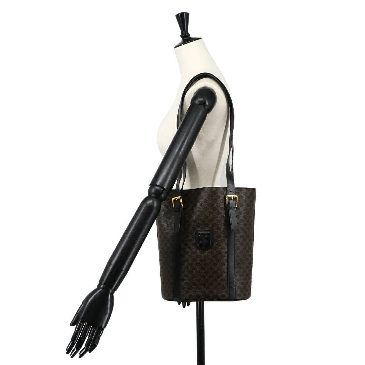 Macadam Tote Bag PVC Leather Black Brown Vintage Purse