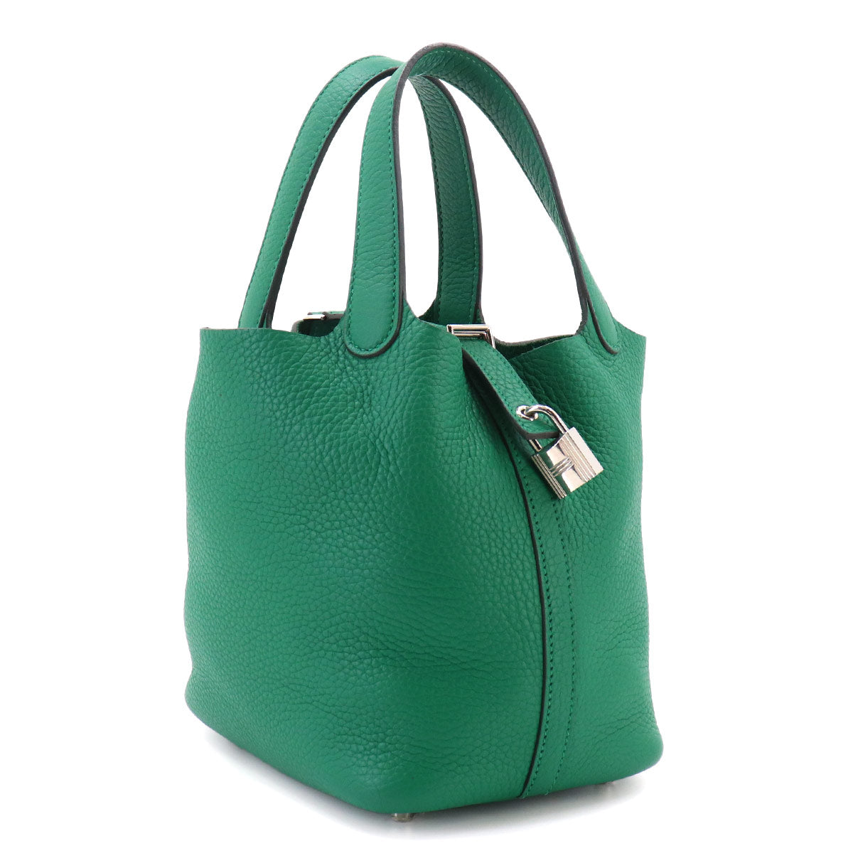 Picotin Lock PM Hand Bag Taurillon Clemence Vert vertigo Y