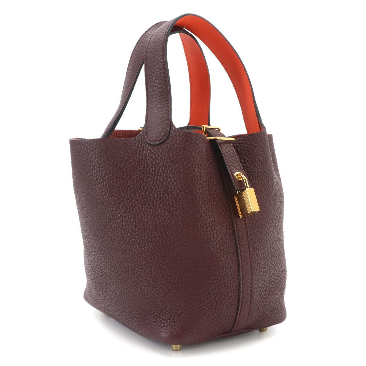 Picotin Lock Eclat 18 PM Hand Bag Taurillon Clemence Swift Prune