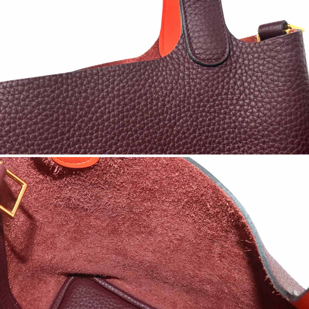 Picotin Lock Eclat 18 PM Hand Bag Taurillon Clemence Swift Prune