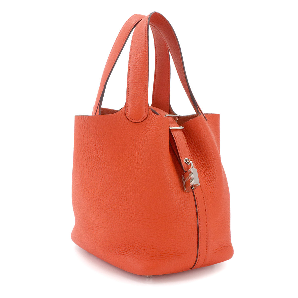 Picotin Lock PM Hand Bag Taurillon Clemence Orange Poppy