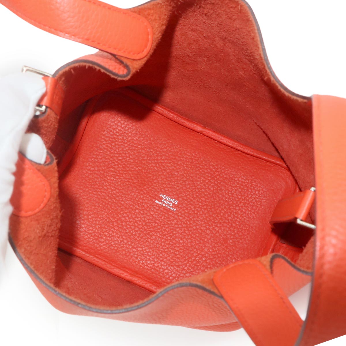 Picotin Lock PM Hand Bag Taurillon Clemence Orange Poppy