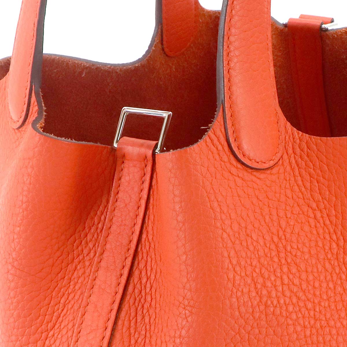 Picotin Lock PM Hand Bag Taurillon Clemence Orange Poppy